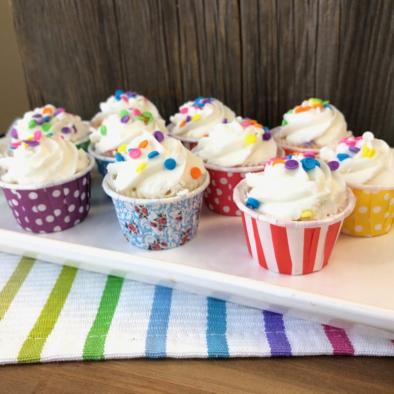 Outside the Box Papers Rainbow Colors MINI Candy Nut Paper Cups - MINI Baking Liners - Red Orange Yellow Green Blue - Polka Dot - 100 Pack - Image 4